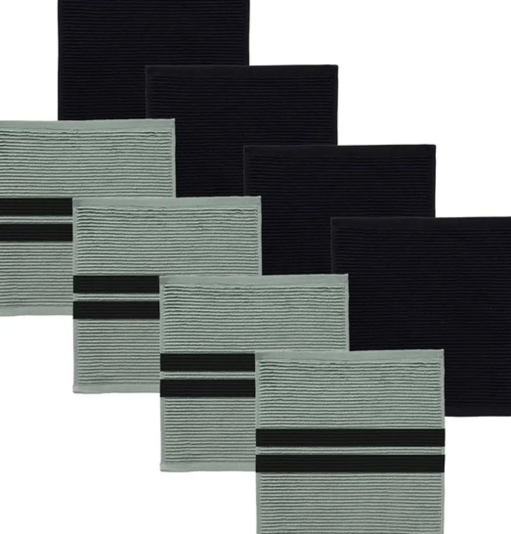 DDDDD Combiset Basic & Baxter Green 4 Vaatdoeken Basic + 4 Vaatdoeken Baxter Discount