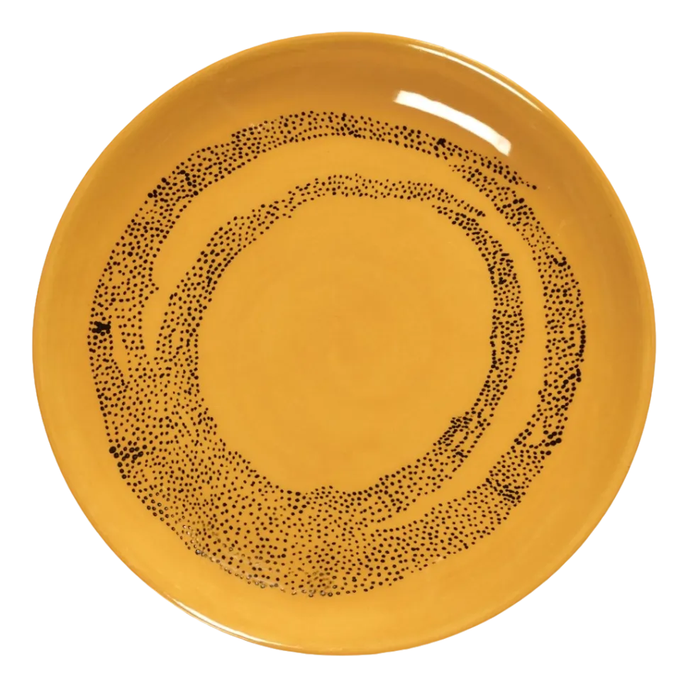 Dessertbord Serax XS Feast Yellow Dots Black 16 cm