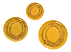 Dessertbord Serax XS Feast Yellow Dots Black 16 cm
