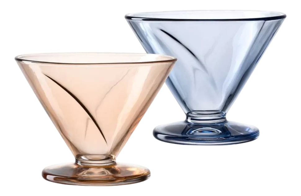 Dessertschaal Leonardo Cono Blue / Apricot 270 ml (Set van 4)