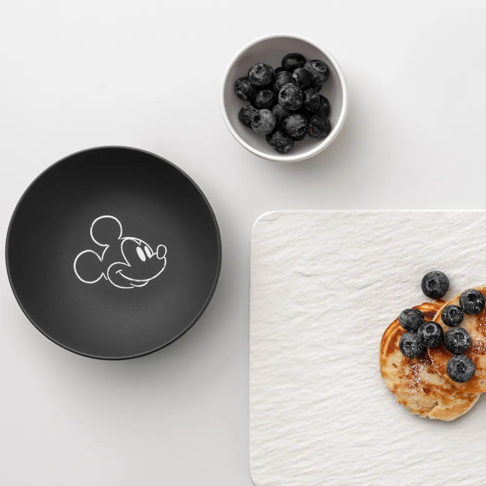 Villeroy & Boch Dessertschaaltje Manufacture Rock Mickey Mouse Zwart 120ml (Set van 6) New