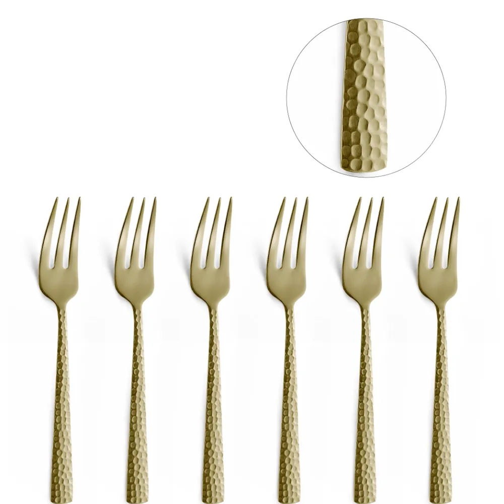 Amefa Dessertvork Felicity Hammered Champagne (6-delig) New