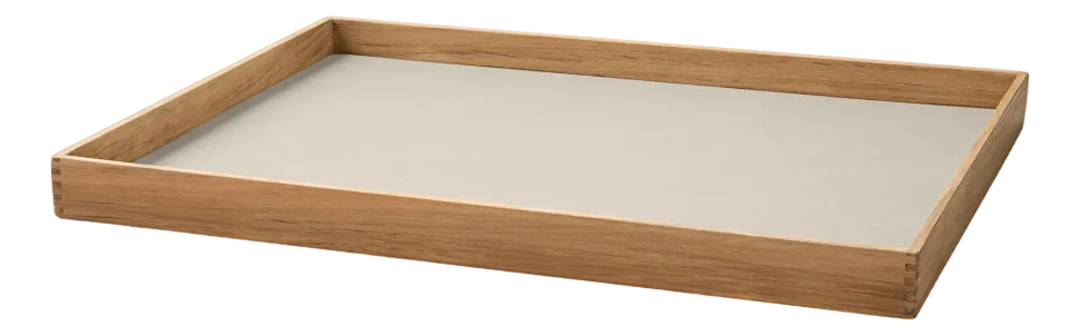 Dienblad Lind DNA Square L Even Nupo Oyster White / Teak