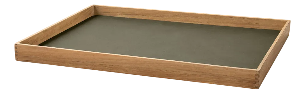 Dienblad Lind DNA Square L Even Nupo Army Green / Teak