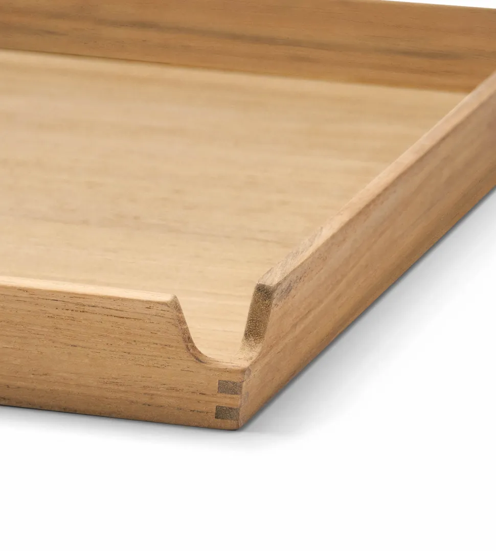Dienblad Lind DNA Square M Airy Nupo Oyster White / Teak