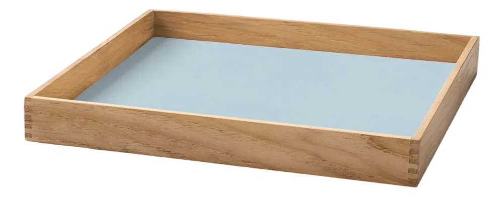 Lind DNA Dienblad Square S Even Nupo Soft Sky / Teak Discount