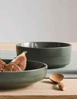 Marc O'Polo Diep Bord Moments Olive Green 21,5 cm (Set van 4) Clearance