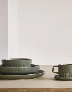 Marc O'Polo Diep Bord Moments Olive Green 21,5 cm (Set van 4) Clearance