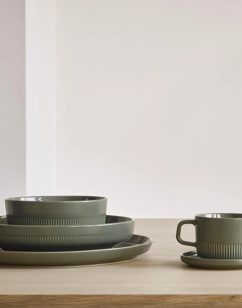 Marc O'Polo Diep Bord Moments Olive Green 21,5 cm (Set van 4) Clearance