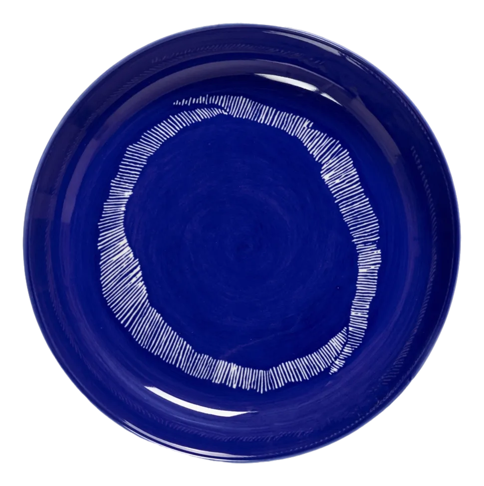 Diep Bord Serax Feast tableware by Ottolenghi Dark Blue Stripes White 22 cm