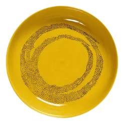 Diep Bord Serax Feast Tableware By Ottolenghi Yellow Dots Black 22 cm