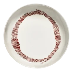 Serax Diep Bord Feast Tableware By Ottolenghi White Stripes Red 22 cm Hot