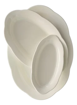 Serax Diep Bord High Oval L White Silhouette 30 cm