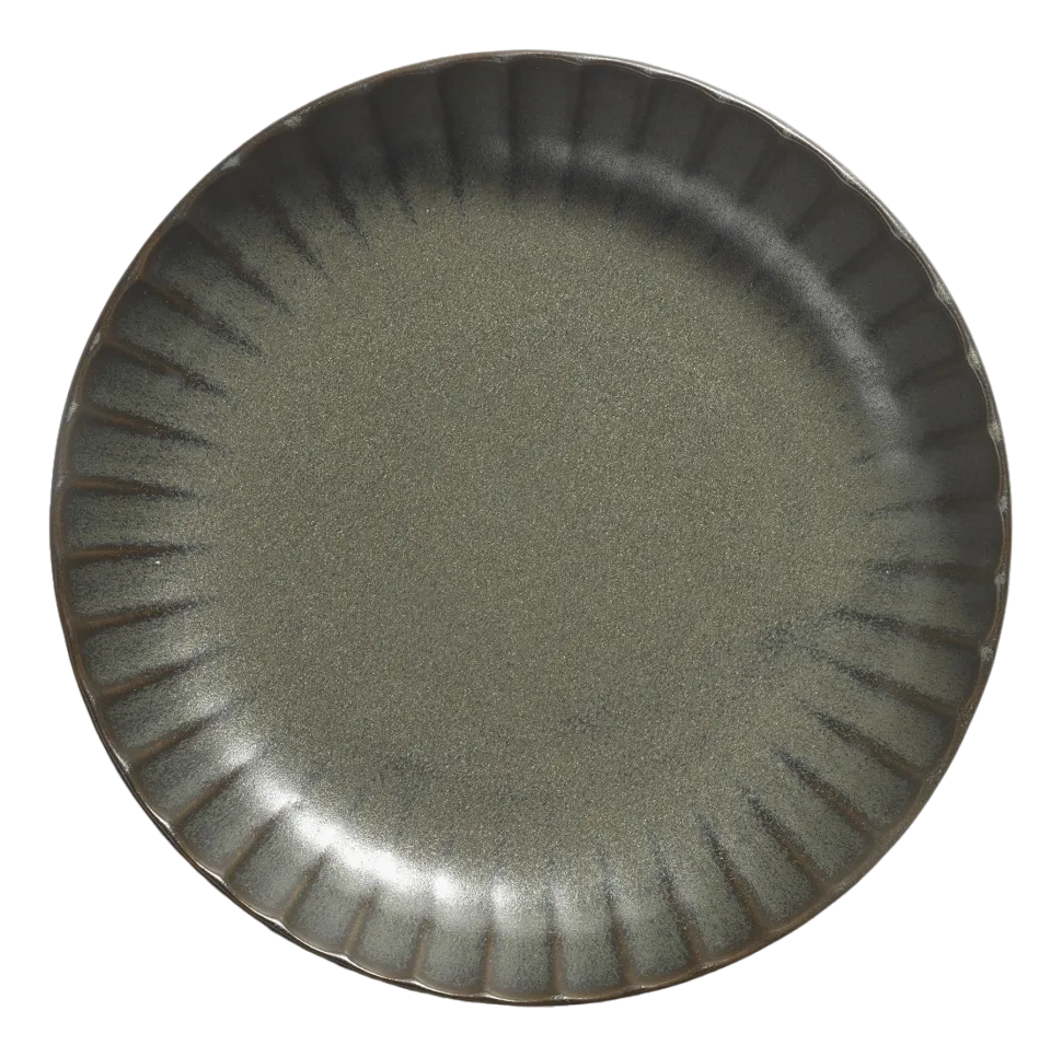 Diep bord Serax Inku Tableware Green L 23 x h 4,5 cm