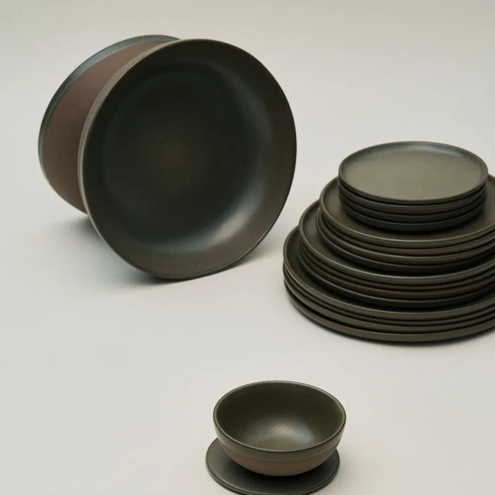 Serax Diep Bord Surface Tableware By Sergio Herman Camo Green M 19 x 19 x 4 cm New