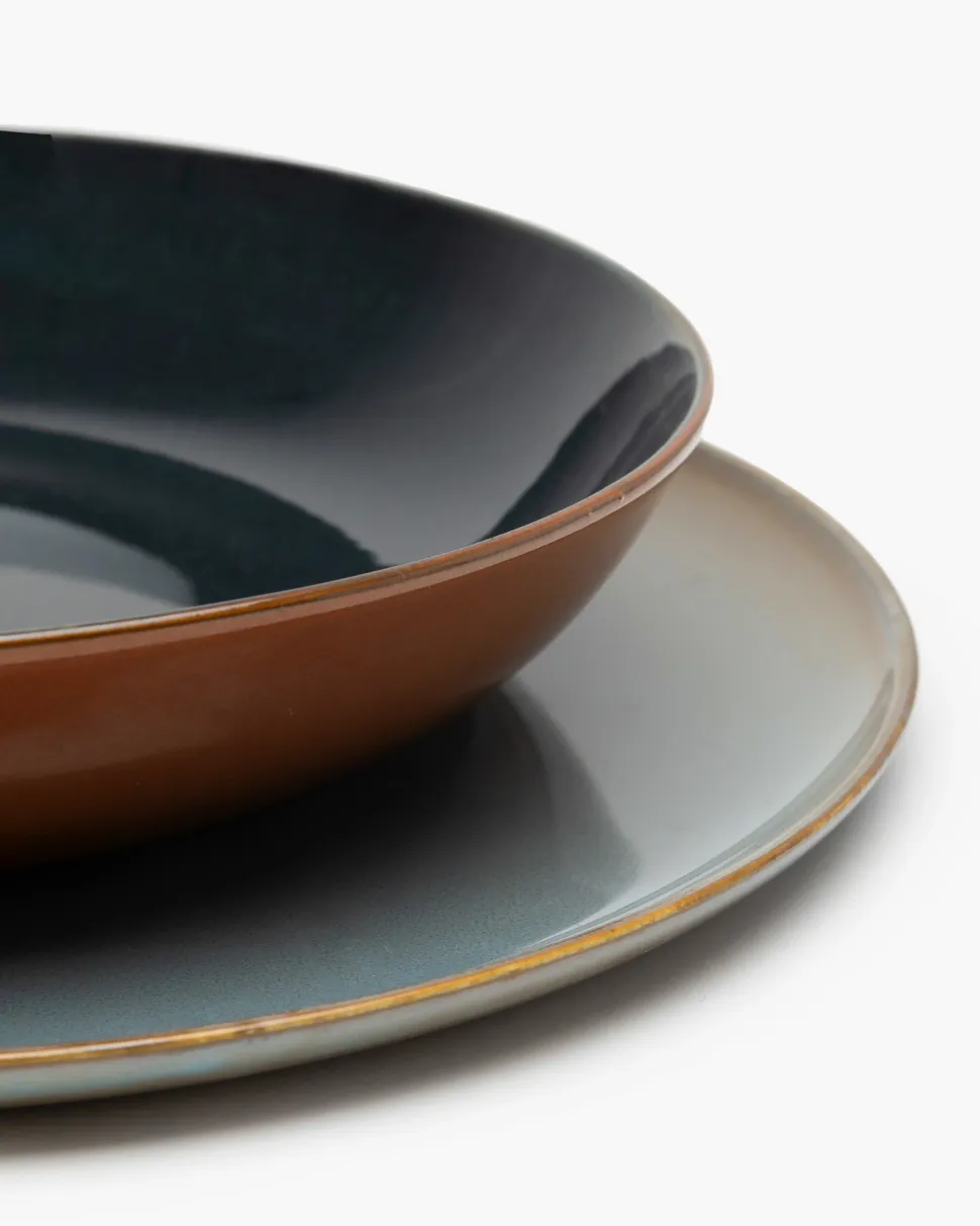 Diep Bord Serax Terres De Rêves Tableware By Anita Le Gr Dark Blue Rust L 23,5 cm
