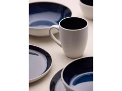 Bitz Dinerbord Gastro White / Dark Blue 21 cm (Set van 6)