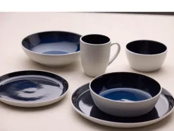 Bitz Dinerbord Gastro White / Dark Blue 21 cm (Set van 6)