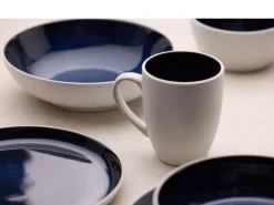 Bitz Dinerbord Gastro White / Dark Blue 21 cm (Set van 6)