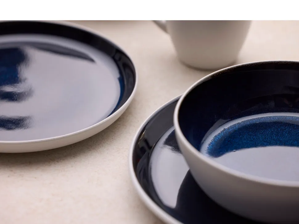 Dinerbord Bitz Gastro White / Dark Blue 27 cm
