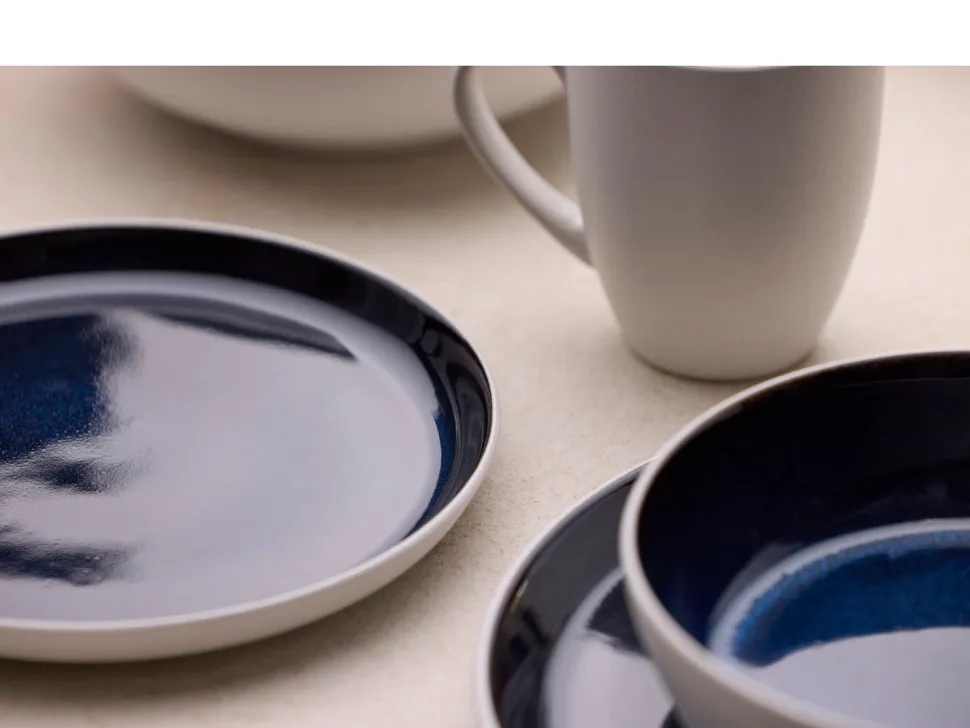 Dinerbord Bitz Gastro White / Dark Blue 27 cm