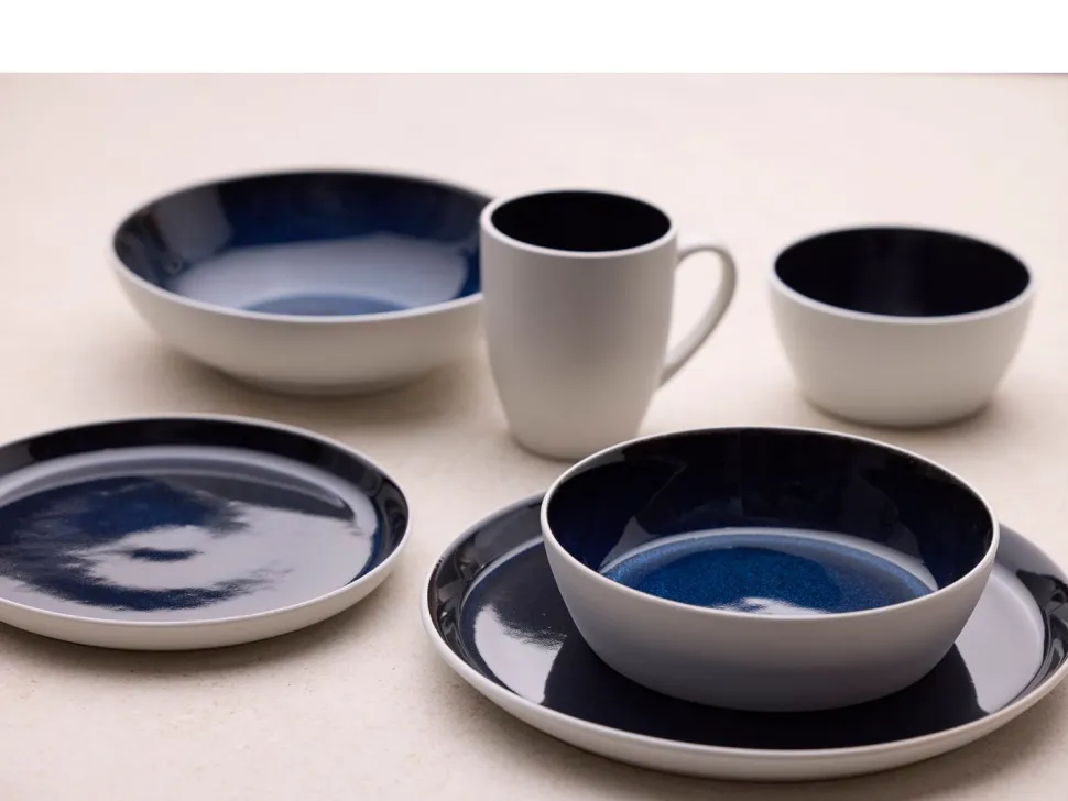 Dinerbord Bitz Gastro White / Dark Blue 27 cm
