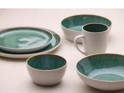 Bitz Dinerbord Gastro White / Green 21 cm (Set van 6)