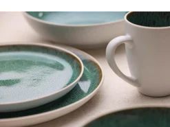 Bitz Dinerbord Gastro White / Green 21 cm (Set van 6)
