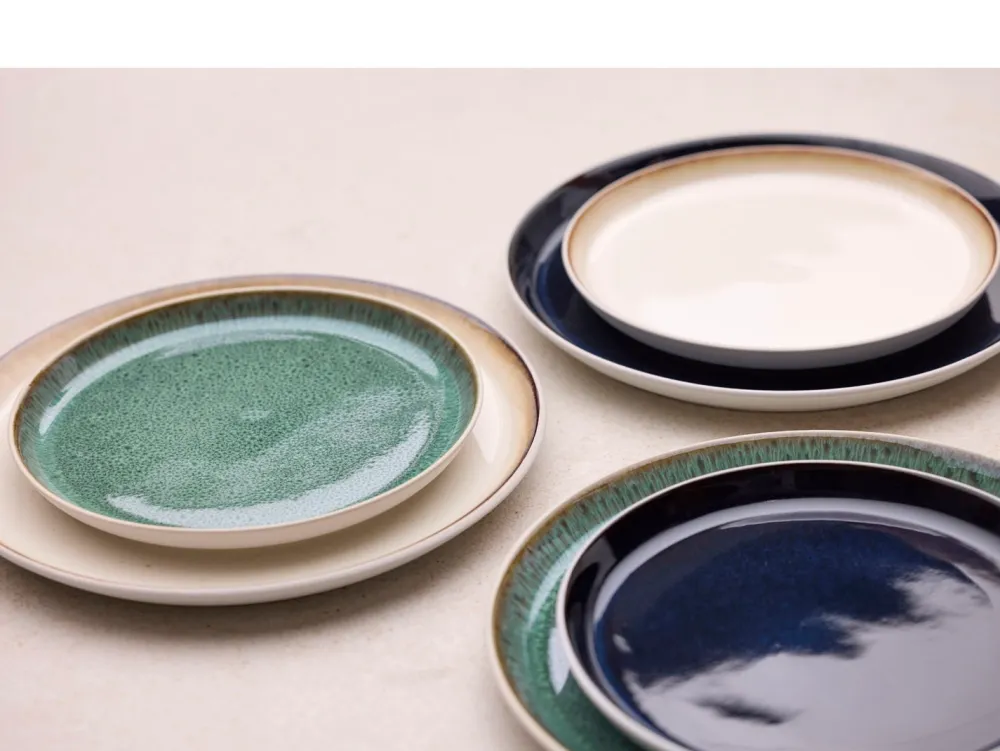 Bitz Dinerbord Gastro White / Green 27 cm (Set van 6) Sale