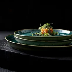 Dinerbord Bitz Gastro Zwart Groen 27 cm (set van 6)