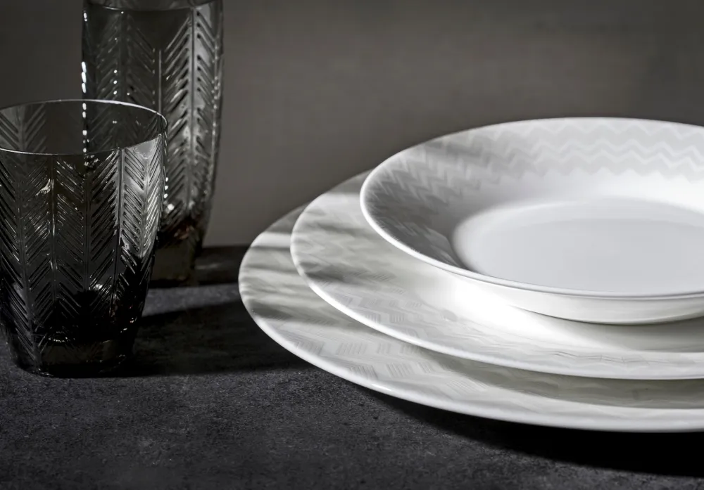 Missoni Dinerbord Zig Zag White 27,5 cm (Set van 6) New