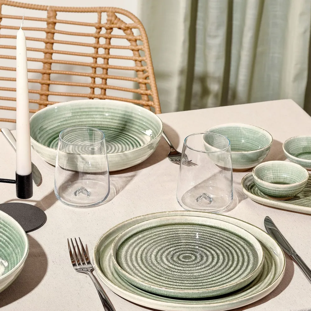 Salt & Pepper Dinerbord Cameo Green / Dark Brown 27,5 cm (Set van 4) Discount