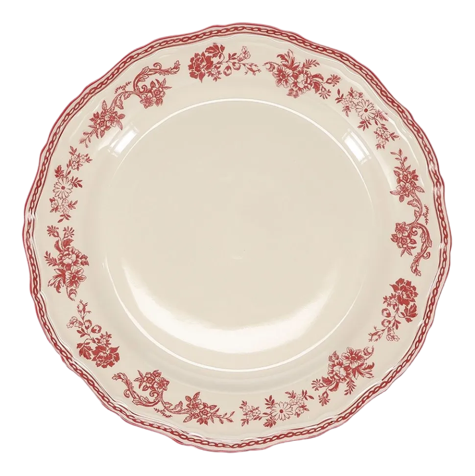Dinerbord Salt & Pepper Cyril Burgundy Ivory / Burgundy 26,5 cm (Set van 4)