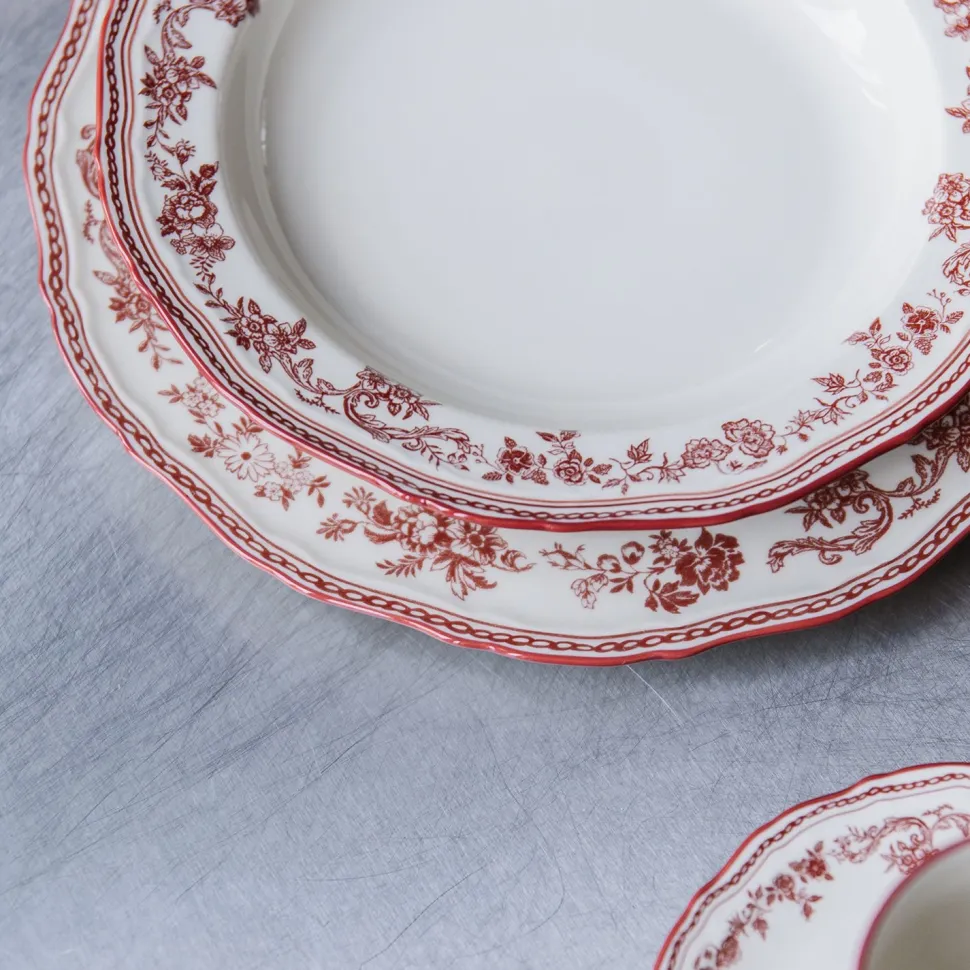 Dinerbord Salt & Pepper Cyril Burgundy Ivory / Burgundy 26,5 cm (Set van 4)