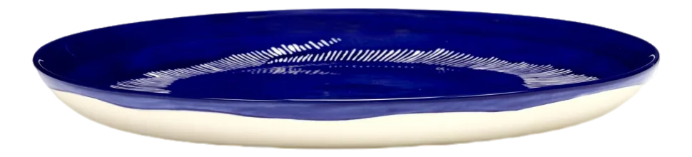 Dinerbord Serax Feast tableware by Ottolenghi Dark Blue Stripes White 22,5 cm