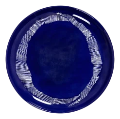 Dinerbord Serax Feast tableware by Ottolenghi Dark Blue Stripes White 22,5 cm
