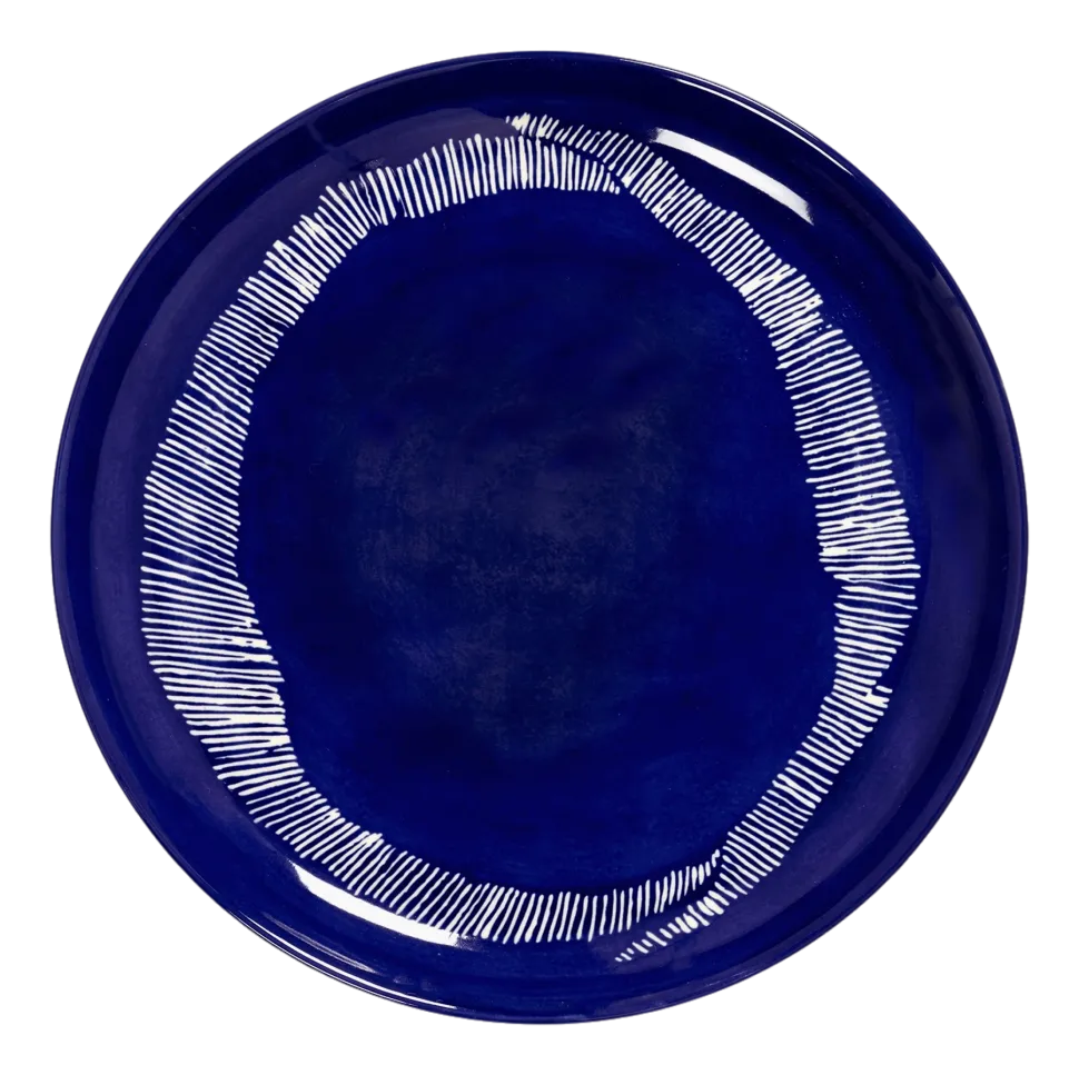 Dinerbord Serax Feast tableware by Ottolenghi Dark Blue Stripes White 22,5 cm