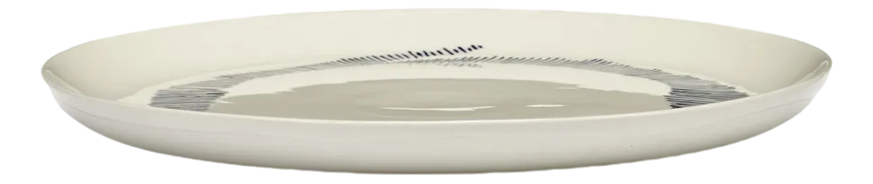 Dinerbord Serax Feast Tableware By Ottolenghi White Stripes Blue L 26,5 cm