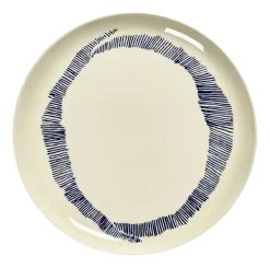 Dinerbord Serax Feast Tableware By Ottolenghi White Stripes Blue L 26,5 cm