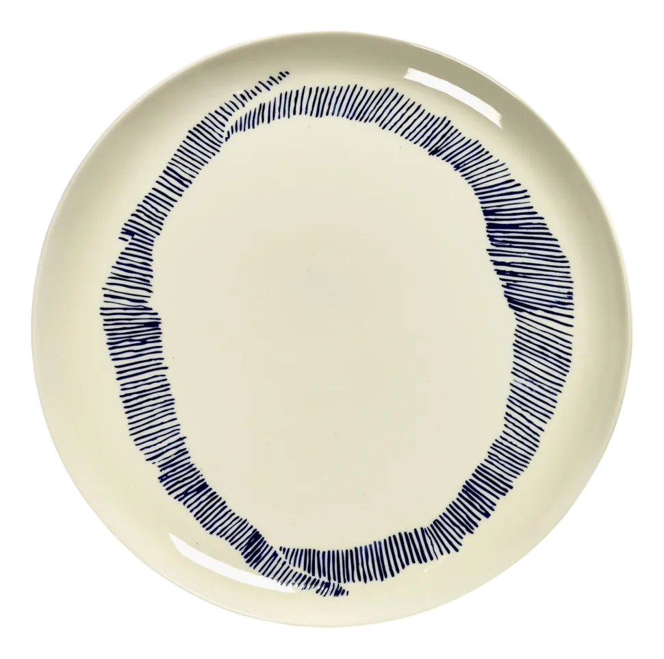 Dinerbord Serax Feast Tableware By Ottolenghi White Stripes Blue L 26,5 cm