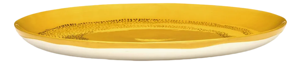 Dinerbord Serax Feast Tableware By Ottolenghi Yellow Dots Black L 26,5 cm