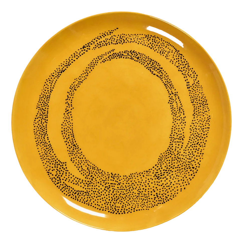 Dinerbord Serax Feast Tableware By Ottolenghi Yellow Dots Black L 26,5 cm