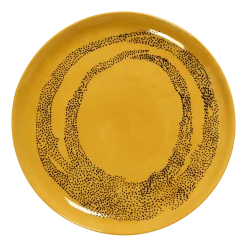 Serax Dinerbord Feast Tableware By Ottolenghi Yellow Dots Black M 22,5 cm New