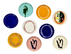 Dinerbord Serax Feast Tableware By Ottolenghi Yellow Stripes White M 22,5 cm