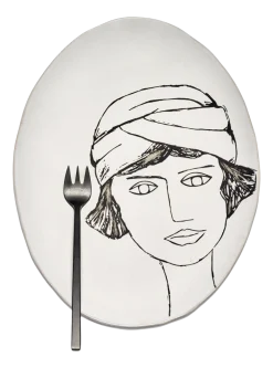Dinerbord Serax La Mère Tableware By Marie Michielssen Off White Black Ovaal 37,5 x 27,5 cm