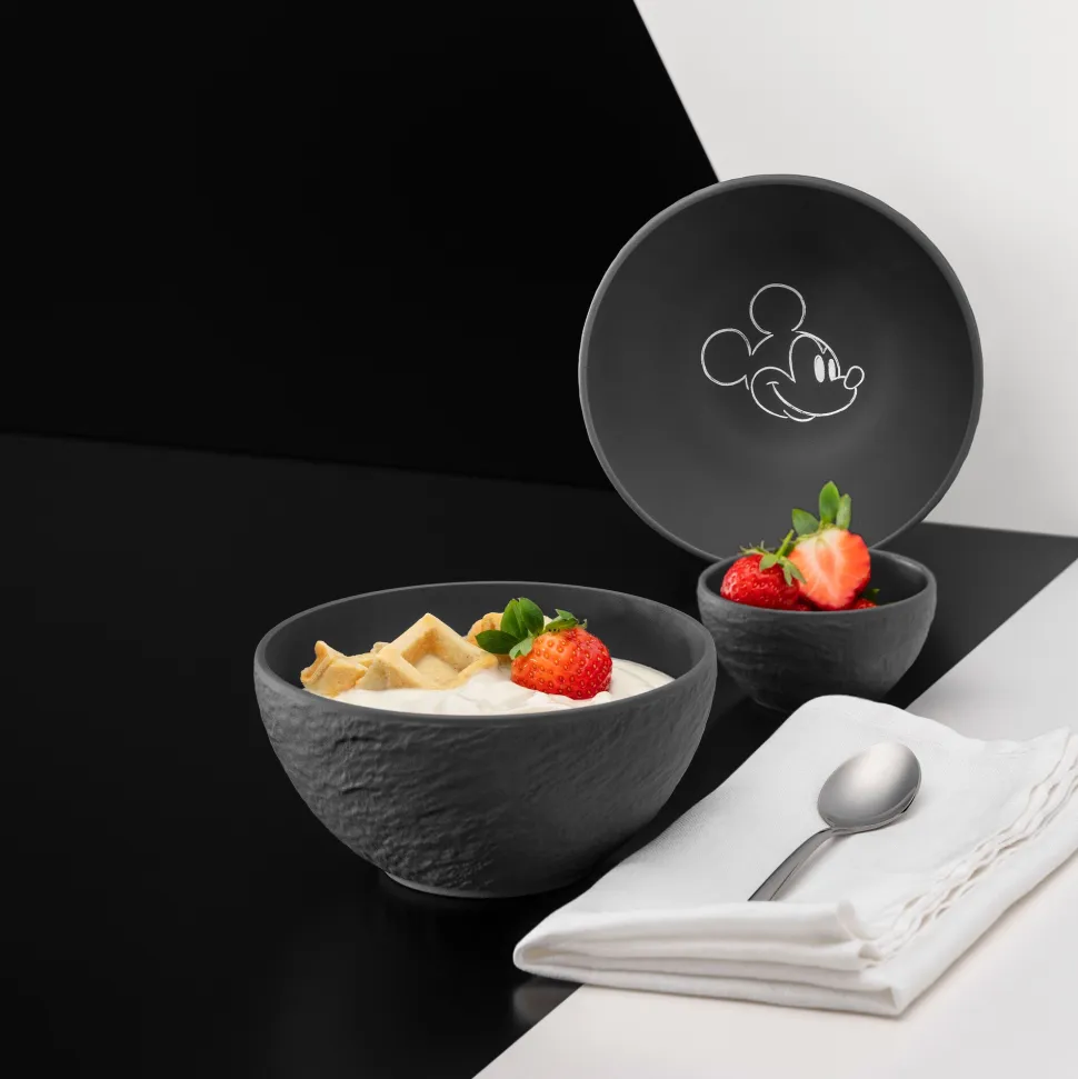 Dipschaaltje Villeroy & Boch Manufacture Rock Mickey Mouse Zwart 60ml (Set van 6)