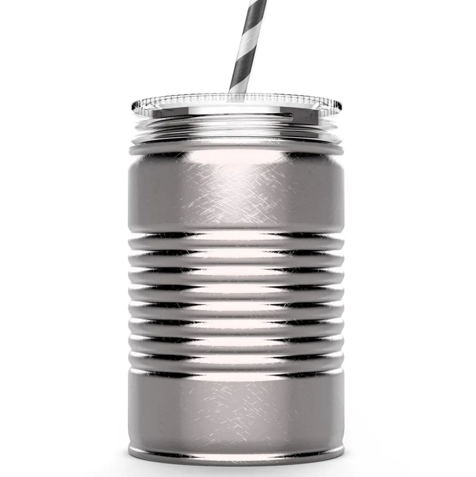 Drinkbeker Asobu Mason Jar I can Zilver 540 ml