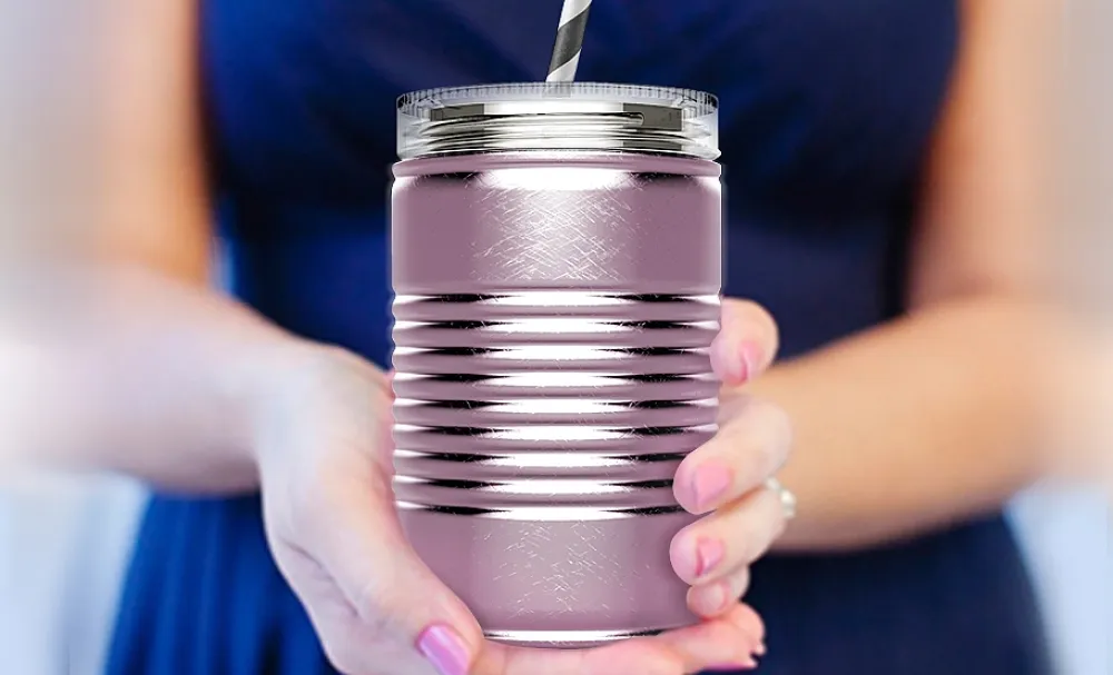 Asobu Drinkbeker Mason Jar I can Roze 540 ml Hot