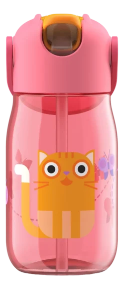 Drinkfles ZOKU Kids Flip met Rietje Pink 415 ml