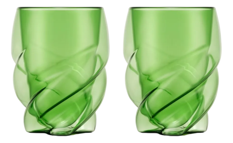 Dubbelwandig Glas Bodum Pavina Paris Twisted Groen 270 ml (Set van 2)